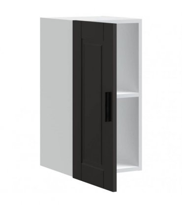 vidaXL Kitchen Wall Cabinet Porto Black Engineered Wood — Size: 30 x 31 x 60 cm, Model: 1x wall cabinet (1 door)