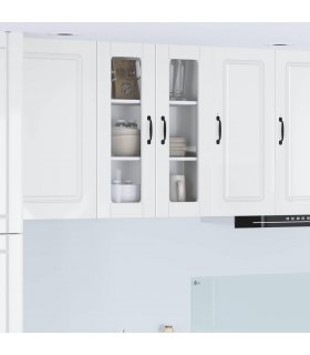 vidaXL Wall Glass Cabinet PORTO High Gloss White 60 x 31 x 80 cm — Model: 1x wall glass cabinet (2 doors)