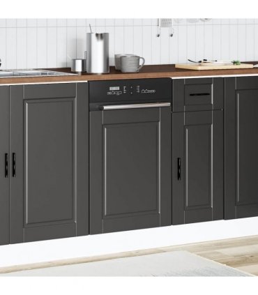vidaXL Dishwasher Panel Porto Black 45x1,5x57 cm Engineered Wood — Size: 45 x 1.5 x 67 cm, Model: 1x dishwasher panel