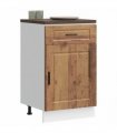 vidaXL Kitchen Base Cabinet Porto Old Wood Engineered Wood — Size: 50 x 46 x 81.5 cm, Model: 1x bottom cabinet (1 door 1 drawer)