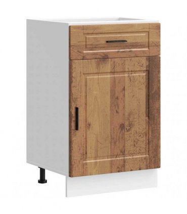 vidaXL Kitchen Base Cabinet Porto Old Wood Engineered Wood — Size: 50 x 46 x 81.5 cm, Model: 1x bottom cabinet (1 door 1 drawer)