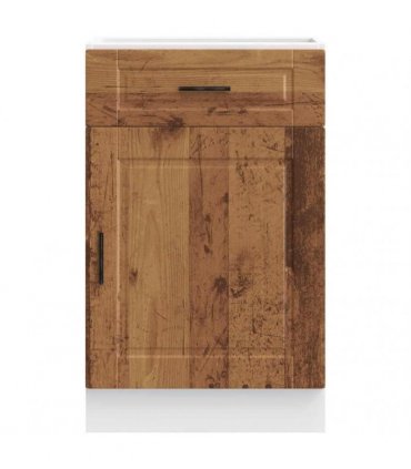 vidaXL Kitchen Base Cabinet Porto Old Wood Engineered Wood — Size: 50 x 46 x 81.5 cm, Model: 1x bottom cabinet (1 door 1 drawer)