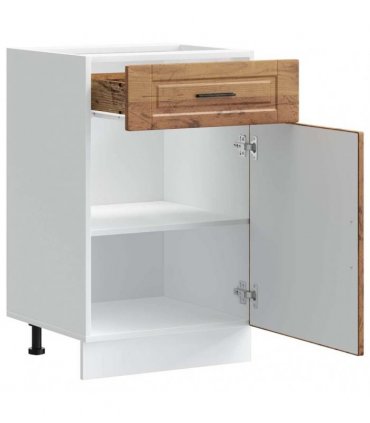 vidaXL Kitchen Base Cabinet Porto Old Wood Engineered Wood — Size: 50 x 46 x 81.5 cm, Model: 1x bottom cabinet (1 door 1 drawer)