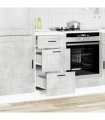 vidaXL Kitchen Base Cabinet Porto Concrete Grey Engineered Wood — Size: 40 x 46 x 81.5 cm, Model: 1x bottom cabinet (3 drawers)