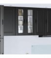 vidaXL Wall Glass Cabinet PORTO Black 60 x 31 x 80 cm Engineered Wood — Model: 1x wall glass cabinet (2 doors)