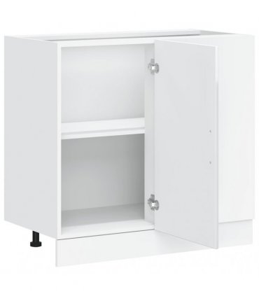 vidaXL Kitchen Base Cabinet "Porto" High Gloss White Enginee — Size: 86 x 46 x 81.5 cm, Model: 1x corner bottom cabinet (1 door)