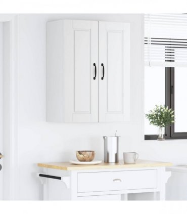 vidaXL Wall Cabinet PORTO White 60 x 31 x 80 cm Engineered Wood — Model: 1x wall cabinet (2 doors)