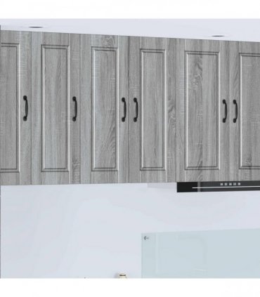vidaXL Wall Cabinet PORTO 2 pcs Grey Sonoma 30 x 31 x 80 cm — Model: 2x wall cabinet (1 door)