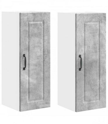 vidaXL Wall Cabinet PORTO 2 pcs Concrete Grey 30 x 31 x 80 cm — Model: 2x wall cabinet (1 door)