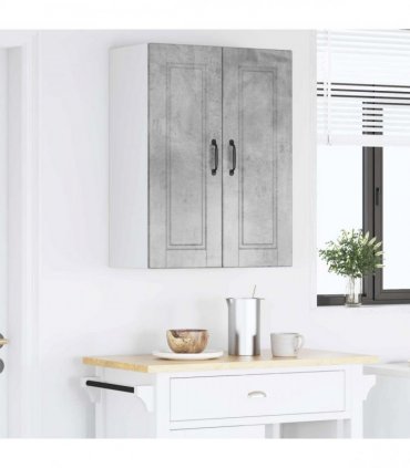 vidaXL Wall Cabinet PORTO 2 pcs Concrete Grey 30 x 31 x 80 cm — Model: 2x wall cabinet (1 door)