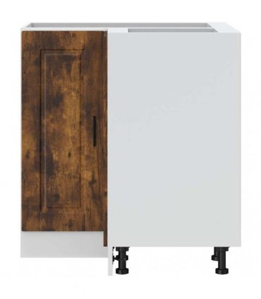 vidaXL Kitchen Corner Base Cabinet Porto Smoked Oak Eng — Size: 75.5 x 75.5 x 81.5 cm, Model: 1x corner bottom cabinet (2 doors)