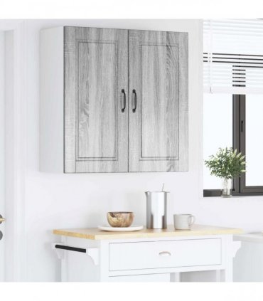 vidaXL Wall Cabinet PORTO Grey Sonoma 80 x 31 x 80 cm Engineered Wood — Model: 1x wall cabinet (2 doors)