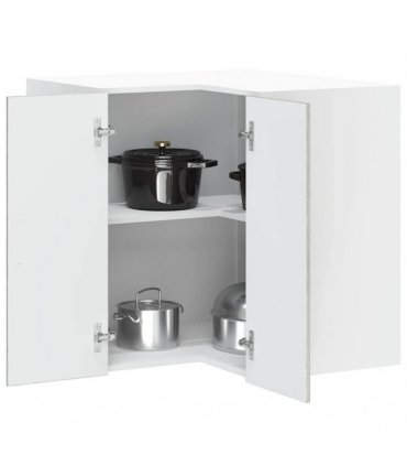 vidaXL Kitchen Wall Corner Cabinet "Porto" Grey Sonoma Engineered Wood — Size: 57 x 57 x 60 cm, Model: 1x wall corner cabinet