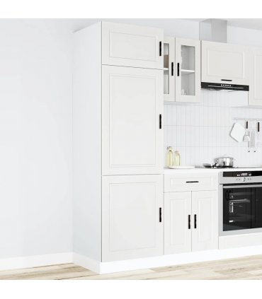 vidaXL Kitchen Cupboard "Porto" White Engineered Wood — Size: 60 x 57 x 207 cm, Model: 1x cupboard