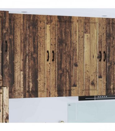 vidaXL Wall Cabinet PORTO Old Wood 40 x 31 x 100 cm Engineered Wood — Model: 1x wall cabinet (1 door)