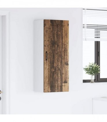 vidaXL Wall Cabinet PORTO Old Wood 40 x 31 x 100 cm Engineered Wood — Model: 1x wall cabinet (1 door)