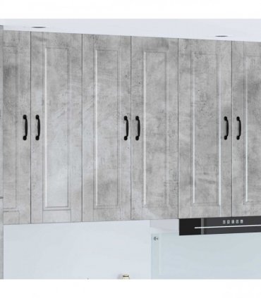 vidaXL Wall Cabinet PORTO Concrete Grey 60 x 31 x 100 cm — Model: 1x wall cabinet (2 doors)