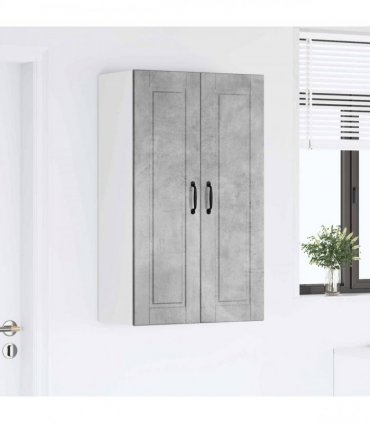 vidaXL Wall Cabinet PORTO Concrete Grey 60 x 31 x 100 cm — Model: 1x wall cabinet (2 doors)