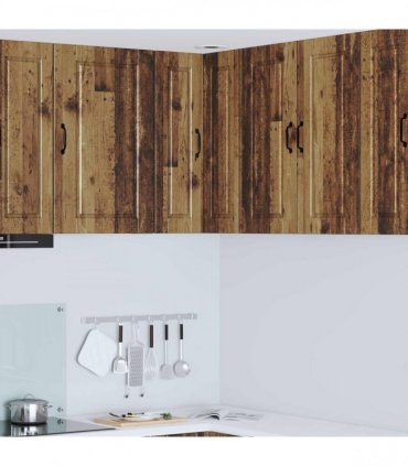 vidaXL Wall Corner Cabinet PORTO Old Wood 57 x 57 x 80 cm — Model: 1x wall corner cabinet