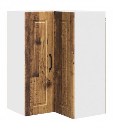 vidaXL Wall Corner Cabinet PORTO Old Wood 57 x 57 x 80 cm — Model: 1x wall corner cabinet