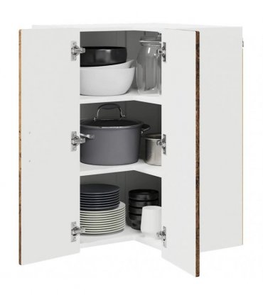 vidaXL Wall Corner Cabinet PORTO Old Wood 57 x 57 x 80 cm — Model: 1x wall corner cabinet