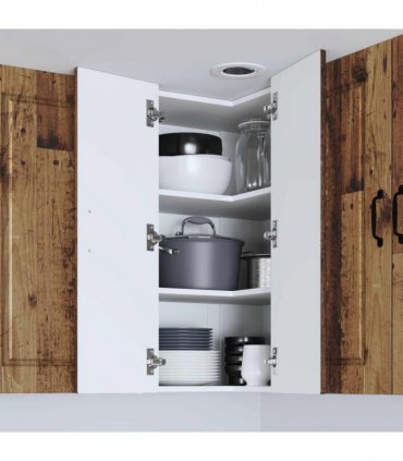 vidaXL Wall Corner Cabinet PORTO Old Wood 57 x 57 x 80 cm — Model: 1x wall corner cabinet