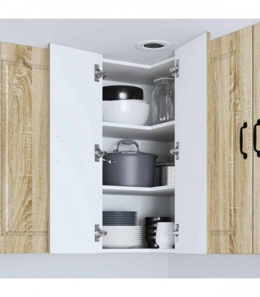 vidaXL Wall Corner Cabinet PORTO Sonoma Oak 57 x 57 x 80 cm — Model: 1x wall corner cabinet