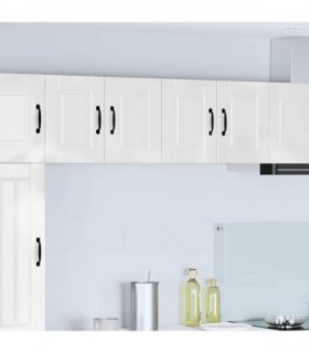 vidaXL Wall Cabinet PORTO 2 pcs High Gloss White 60 x 31 x 40 cm — Model: 2x wall cabinet (2 doors)