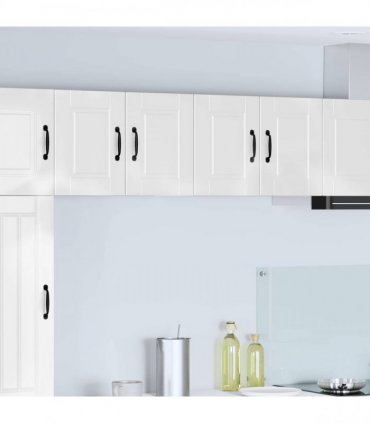 vidaXL Wall Cabinet PORTO 2 pcs High Gloss White 60 x 31 x 40 cm — Model: 2x wall cabinet (2 doors)