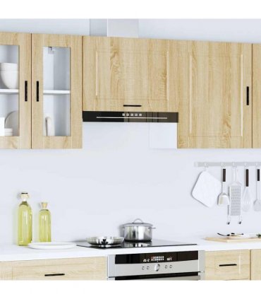 vidaXL Kitchen Wall Cabinet Porto Sonoma Oak Engineered Wood — Size: 60 x 31 x 40 cm, Model: 1x wall cabinet (1 flap door)
