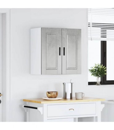 vidaXL Kitchen Wall Cabinet Porto Concrete Grey Engineered Wood — Size: 60 x 31 x 60 cm, Model: 1x wall cabinet (2 doors)
