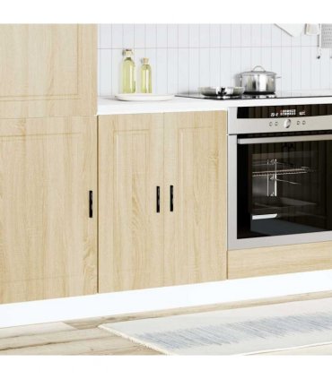 vidaXL Kitchen Base Cabinet Porto Sonoma Oak Engineered Wood — Size: 60 x 46 x 81.5 cm, Model: 1x bottom cabinet (2 doors)