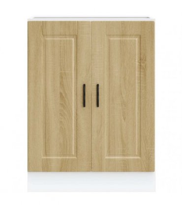 vidaXL Kitchen Base Cabinet Porto Sonoma Oak Engineered Wood — Size: 60 x 46 x 81.5 cm, Model: 1x bottom cabinet (2 doors)