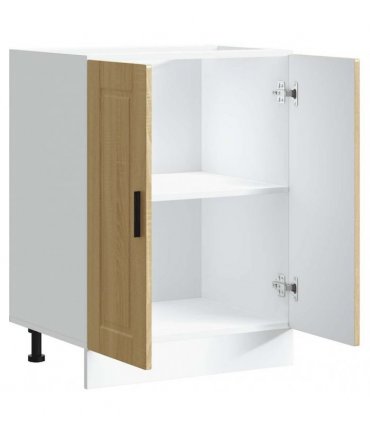 vidaXL Kitchen Base Cabinet Porto Sonoma Oak Engineered Wood — Size: 60 x 46 x 81.5 cm, Model: 1x bottom cabinet (2 doors)