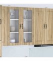 vidaXL Wall Glass Cabinet PORTO Sonoma Oak 40 x 31 x 100 cm — Model: 1x wall glass cabinet (1 door)