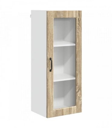 vidaXL Wall Glass Cabinet PORTO Sonoma Oak 40 x 31 x 100 cm — Model: 1x wall glass cabinet (1 door)
