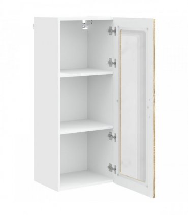 vidaXL Wall Glass Cabinet PORTO Sonoma Oak 40 x 31 x 100 cm — Model: 1x wall glass cabinet (1 door)