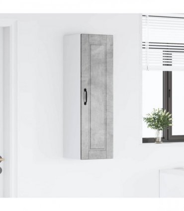 vidaXL Wall Cabinet PORTO Concrete Grey 30 x 31 x 100 cm — Model: 1x wall cabinet (1 door)