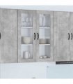 vidaXL Wall Glass Cabinet PORTO Concrete Grey 80 x 31 x 100 cm — Model: 1x wall glass cabinet (2 doors)