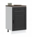 vidaXL Kitchen Base Cabinet Porto Black Engineered Wood — Size: 50 x 46 x 81.5 cm, Model: 1x bottom cabinet (1 door 1 drawer)