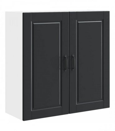 vidaXL Wall Cabinet PORTO Black 80 x 31 x 80 cm Engineered Wood — Model: 1x wall cabinet (2 doors)