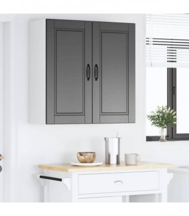 vidaXL Wall Cabinet PORTO Black 80 x 31 x 80 cm Engineered Wood — Model: 1x wall cabinet (2 doors)