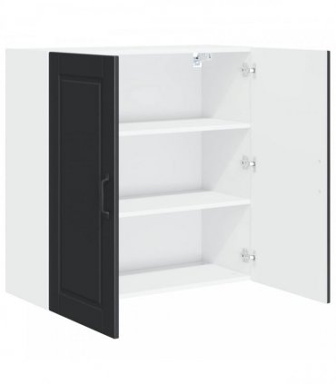 vidaXL Wall Cabinet PORTO Black 80 x 31 x 80 cm Engineered Wood — Model: 1x wall cabinet (2 doors)