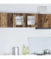 vidaXL Wall Glass Cabinet PORTO Old Wood 80 x 31 x 40 cm — Model: 1x wall glass cabinet (2 doors)