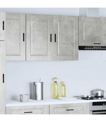 vidaXL Kitchen Wall Cabinet Porto Concrete Grey Engineered Wood — Size: 80 x 31 x 60 cm, Model: 1x wall cabinet (2 doors)