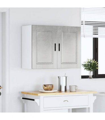 vidaXL Kitchen Wall Cabinet Porto Concrete Grey Engineered Wood — Size: 80 x 31 x 60 cm, Model: 1x wall cabinet (2 doors)