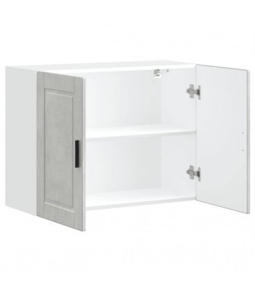 vidaXL Kitchen Wall Cabinet Porto Concrete Grey Engineered Wood — Size: 80 x 31 x 60 cm, Model: 1x wall cabinet (2 doors)