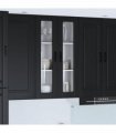 vidaXL Wall Glass Cabinet PORTO Black 60 x 31 x 100 cm Engineered Wood — Model: 1x wall glass cabinet (2 doors)