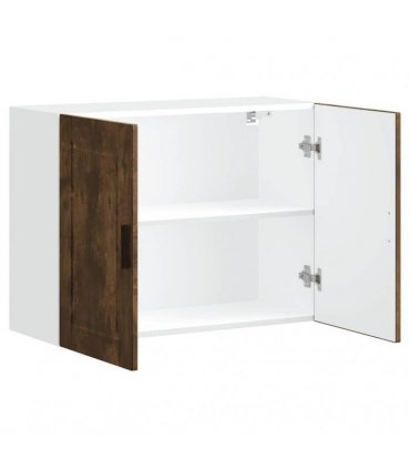 vidaXL Kitchen Wall Cabinet Porto Smoked Oak Engineered Wood — Size: 80 x 31 x 60 cm, Model: 1x wall cabinet (2 doors)