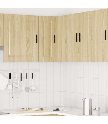 vidaXL Kitchen Wall Corner Cabinet "Porto" Sonoma Oak Engineered Wood — Size: 57 x 57 x 60 cm, Model: 1x wall corner cabinet